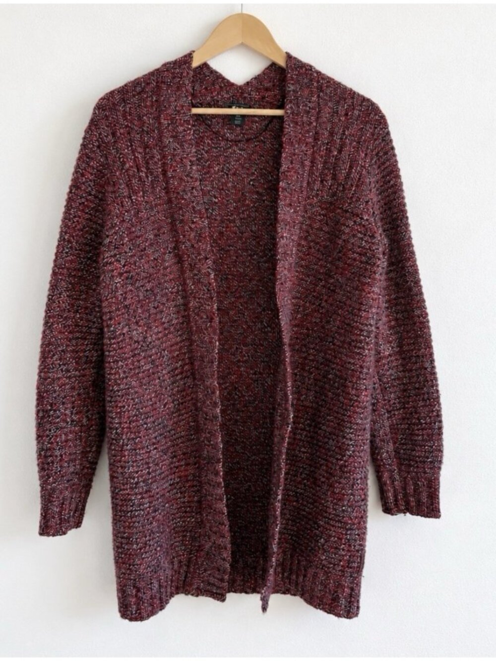 Roots Canada Lambswool Long Cardigan Chunky Marled Red Women’s S